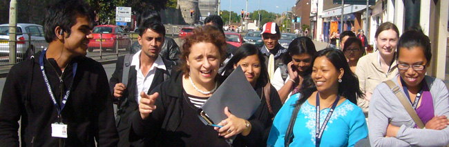 Students on a trip to London